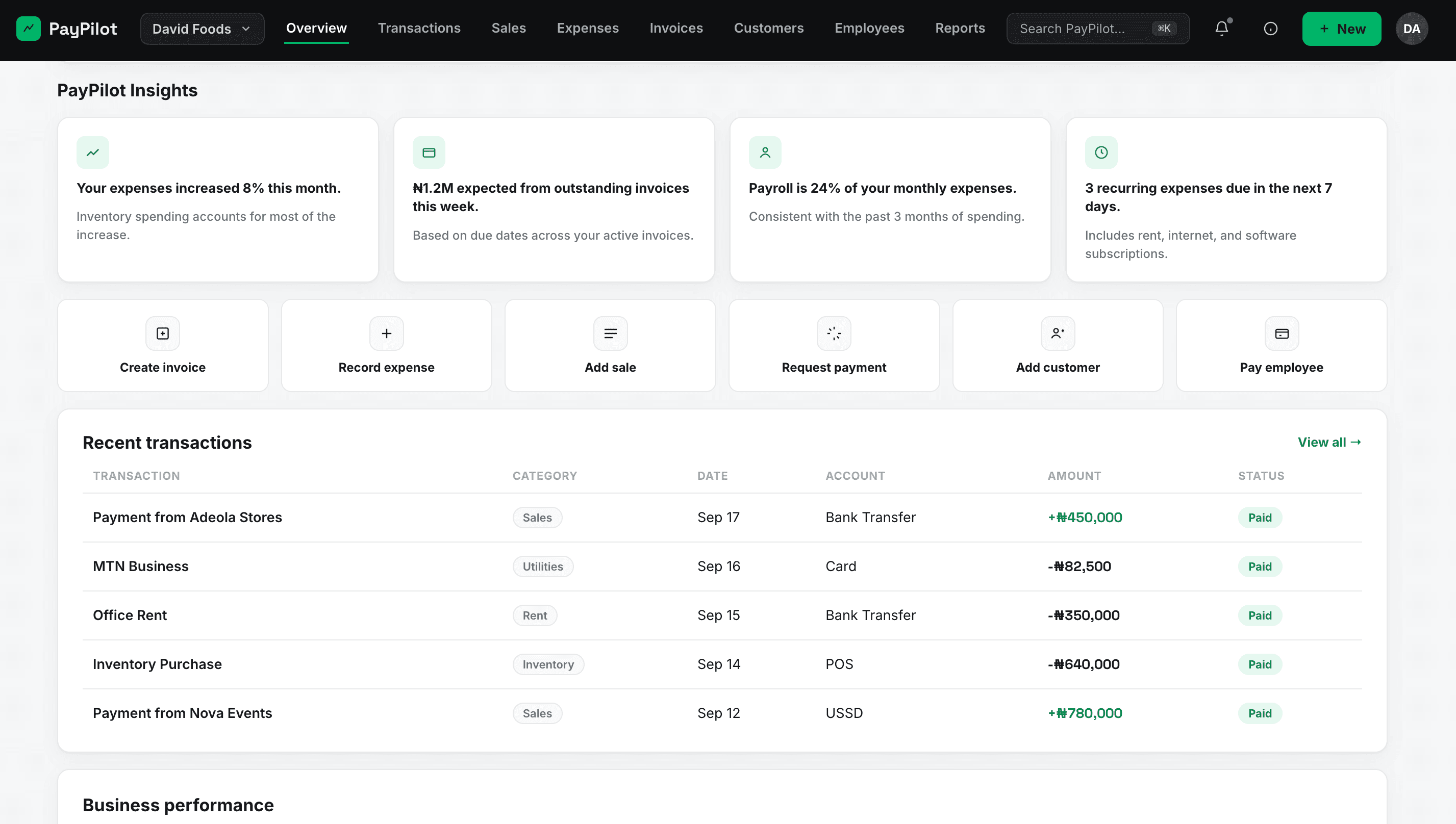 PayPilot SME Finance Platform preview