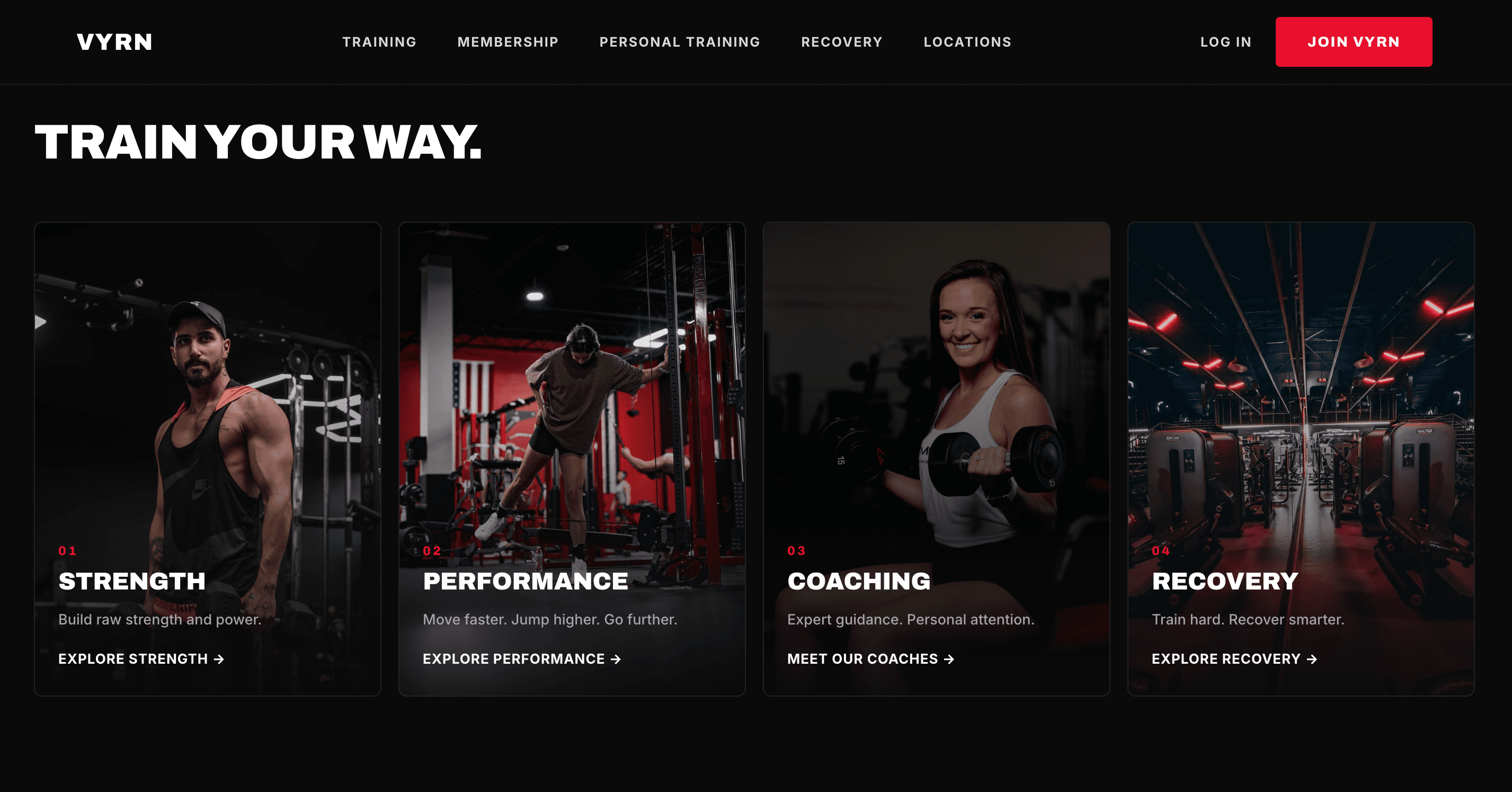 VYRN Fitness Web App preview