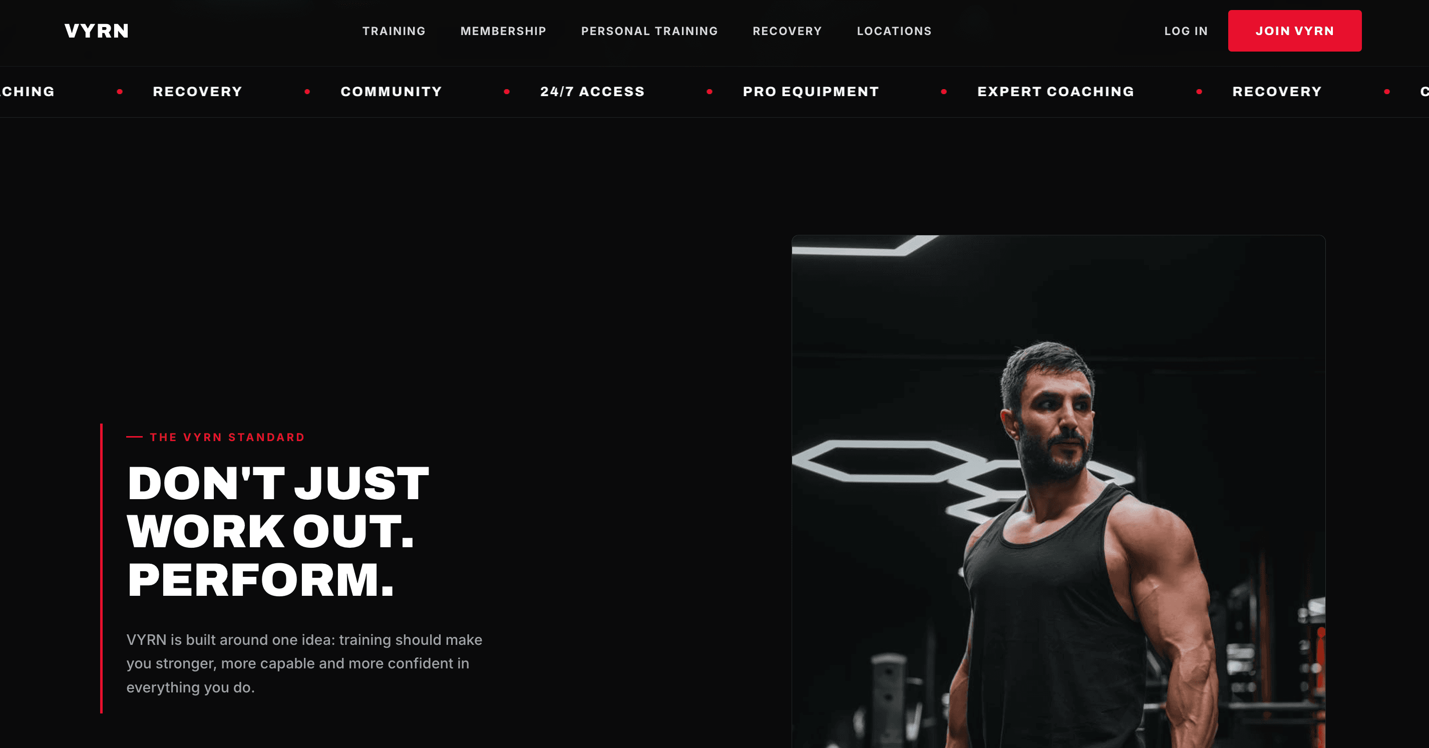 VYRN Fitness Web App preview